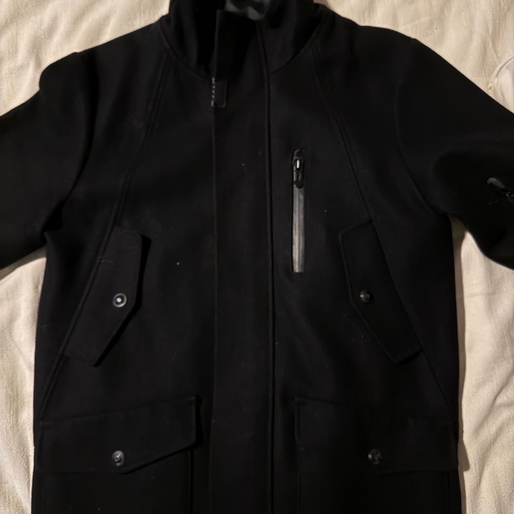 Zara Man wool blend zip button up jacket coat Sz M